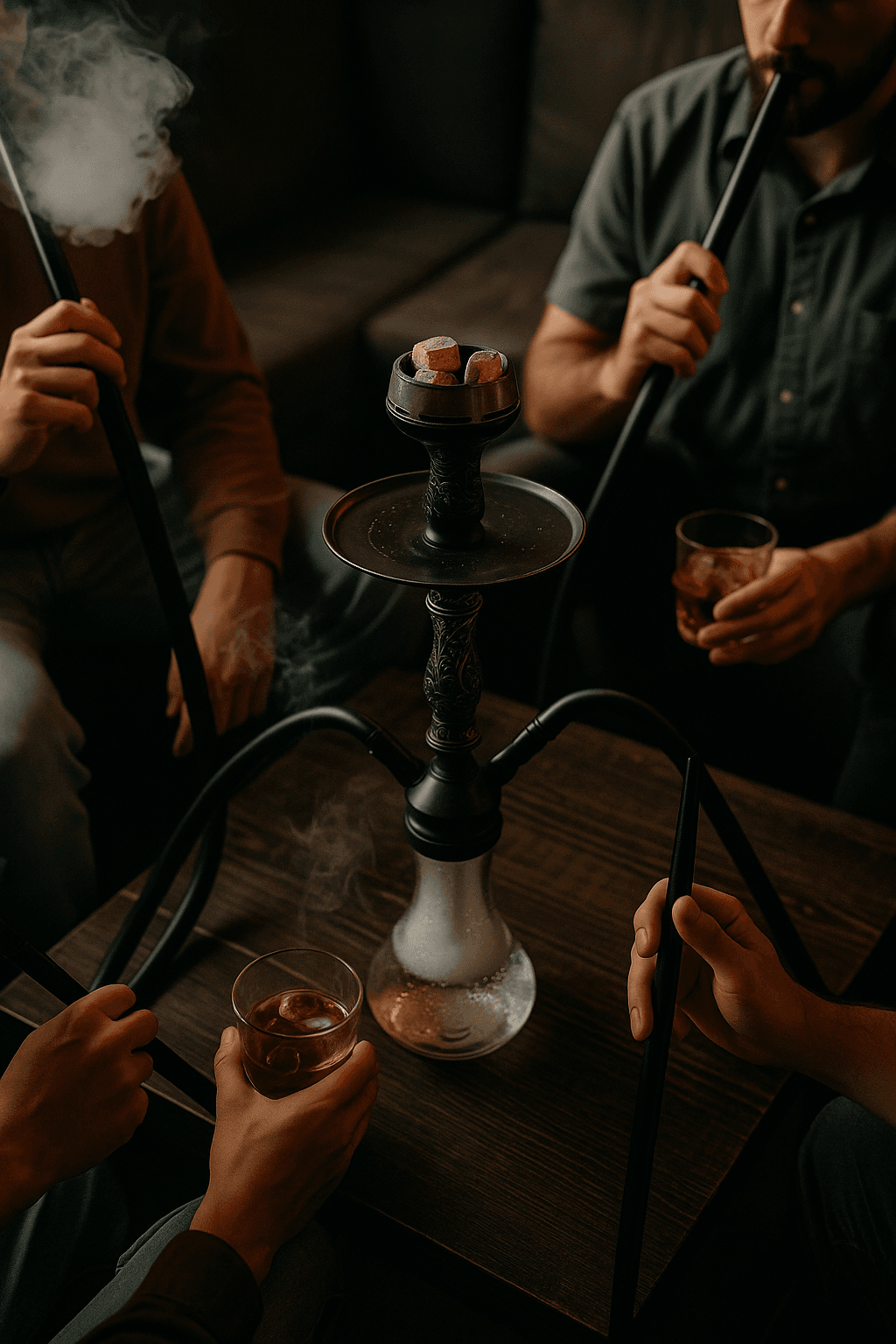 東京のシーシャカフェでシーシャを楽しむ様子